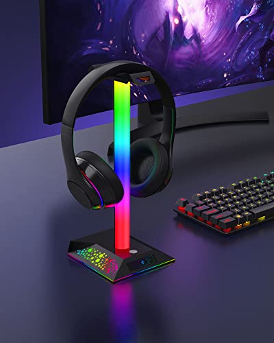 RGB Headset Stand with 2 USB Charger W5421
