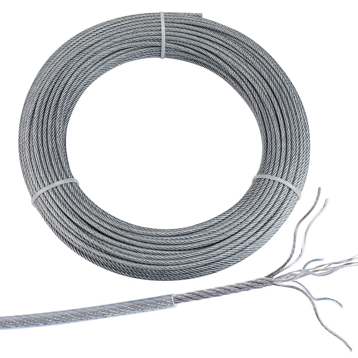 165ft Vinyl Coated Galvanized Steel Cable Rope 7x7 Strand I102