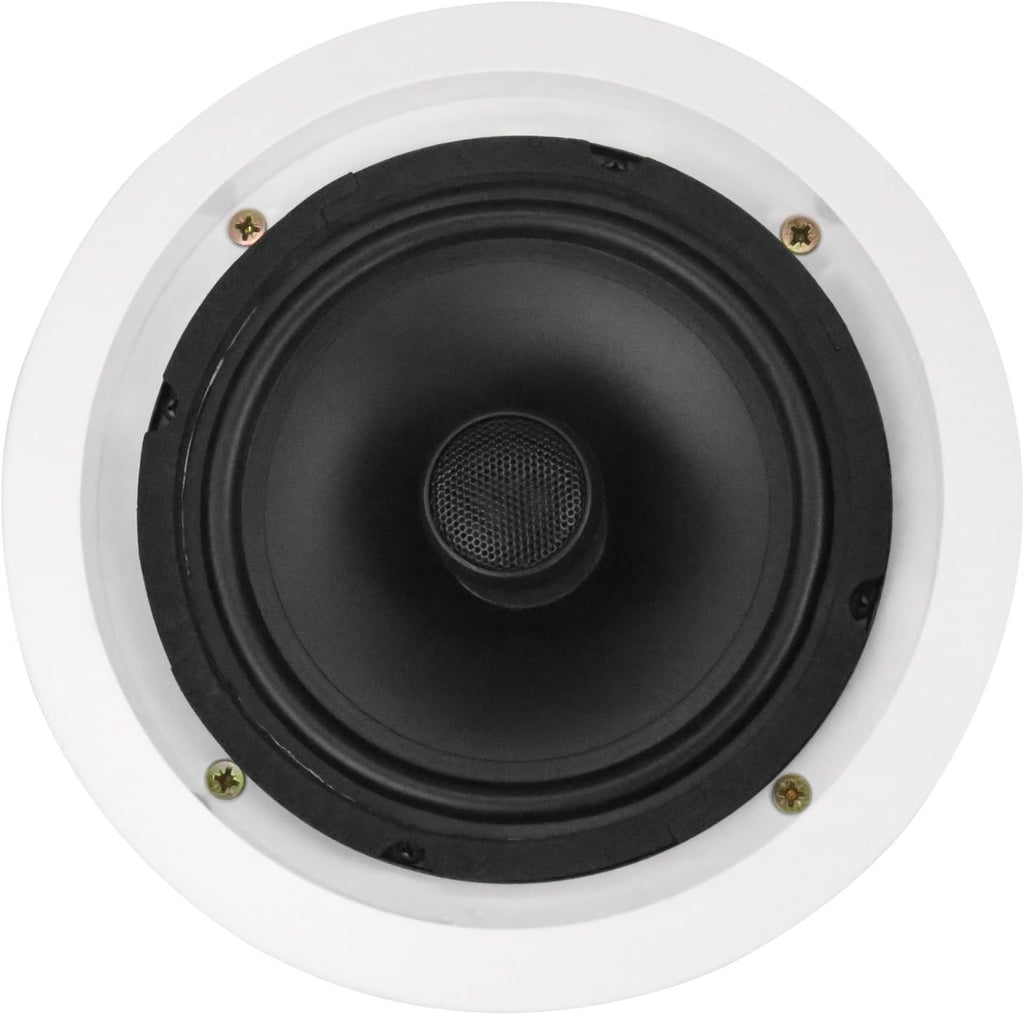 Dual 6-Inch in-Wall/in-Ceiling 2-Way Stereo Sound Speaker with 1" Silk Dome Tweeter and Crossover Network, Pack of 2 V294598