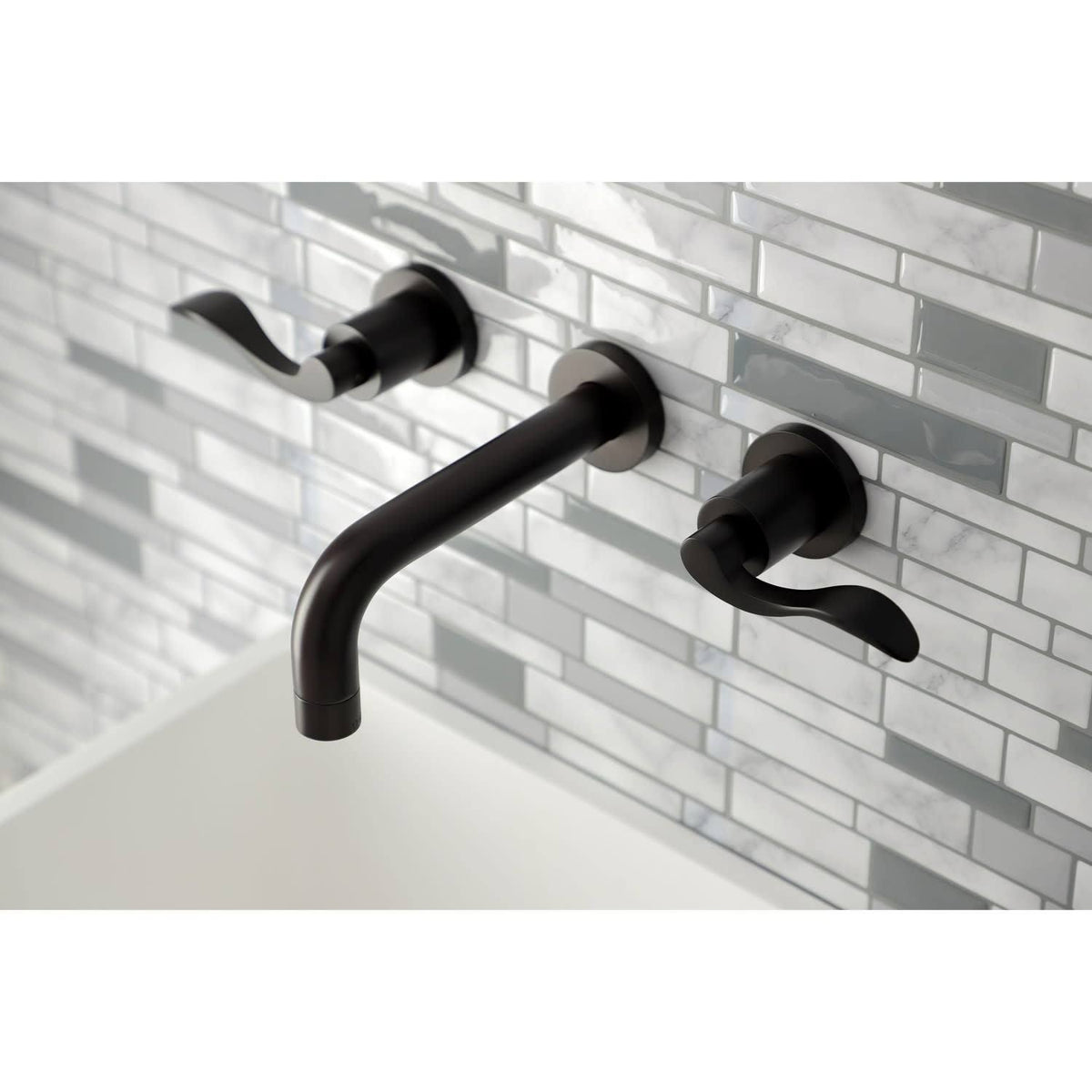 Polished Nickel Wall Mount Bathroom Faucet S545