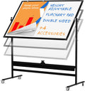 Magnetic Black Board Dry Erase Rolling Blackboard with Stand Double Sided Adjustable Portable Easel Q909