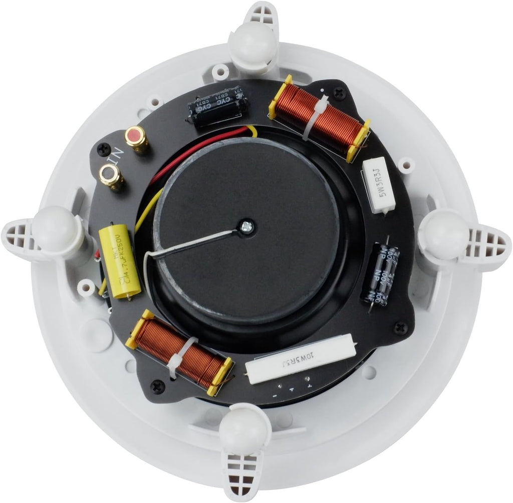 Dual 6-Inch in-Wall/in-Ceiling 2-Way Stereo Sound Speaker with 1" Silk Dome Tweeter and Crossover Network, Pack of 2 V294598
