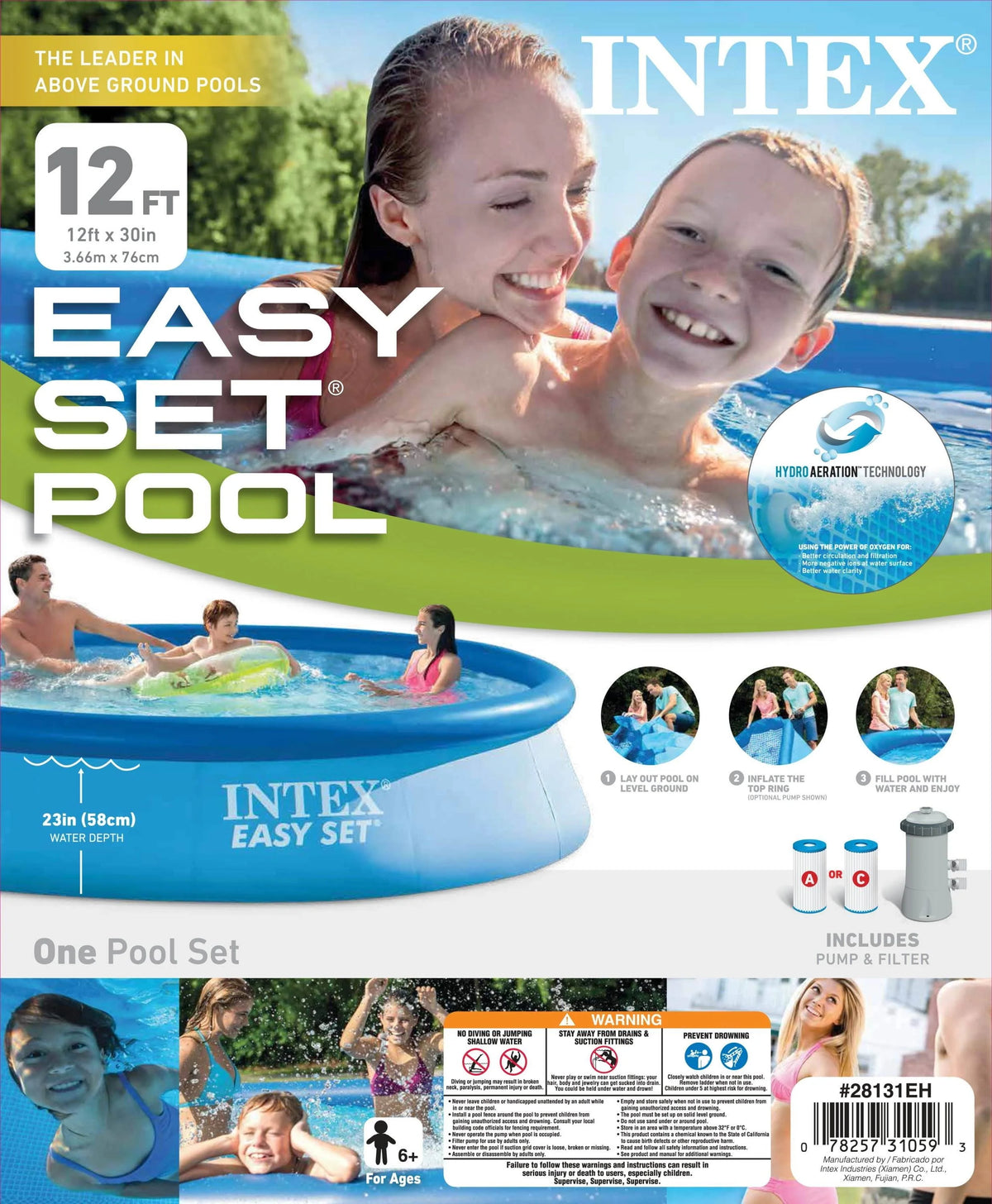 12' x 30 Above Ground Swimming Pool with Filter Pump X4500