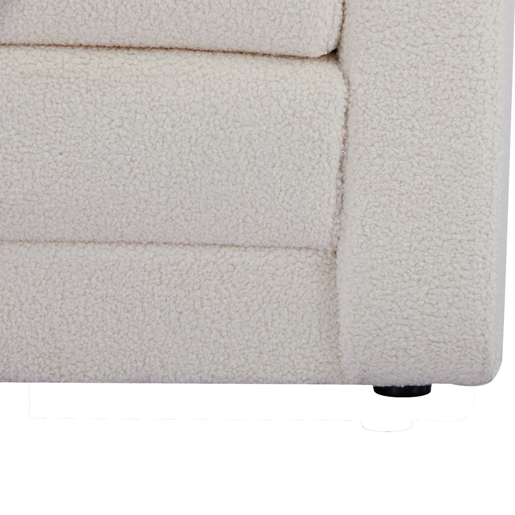 Ivory Polyester Sherpa Convertible Chair S49766