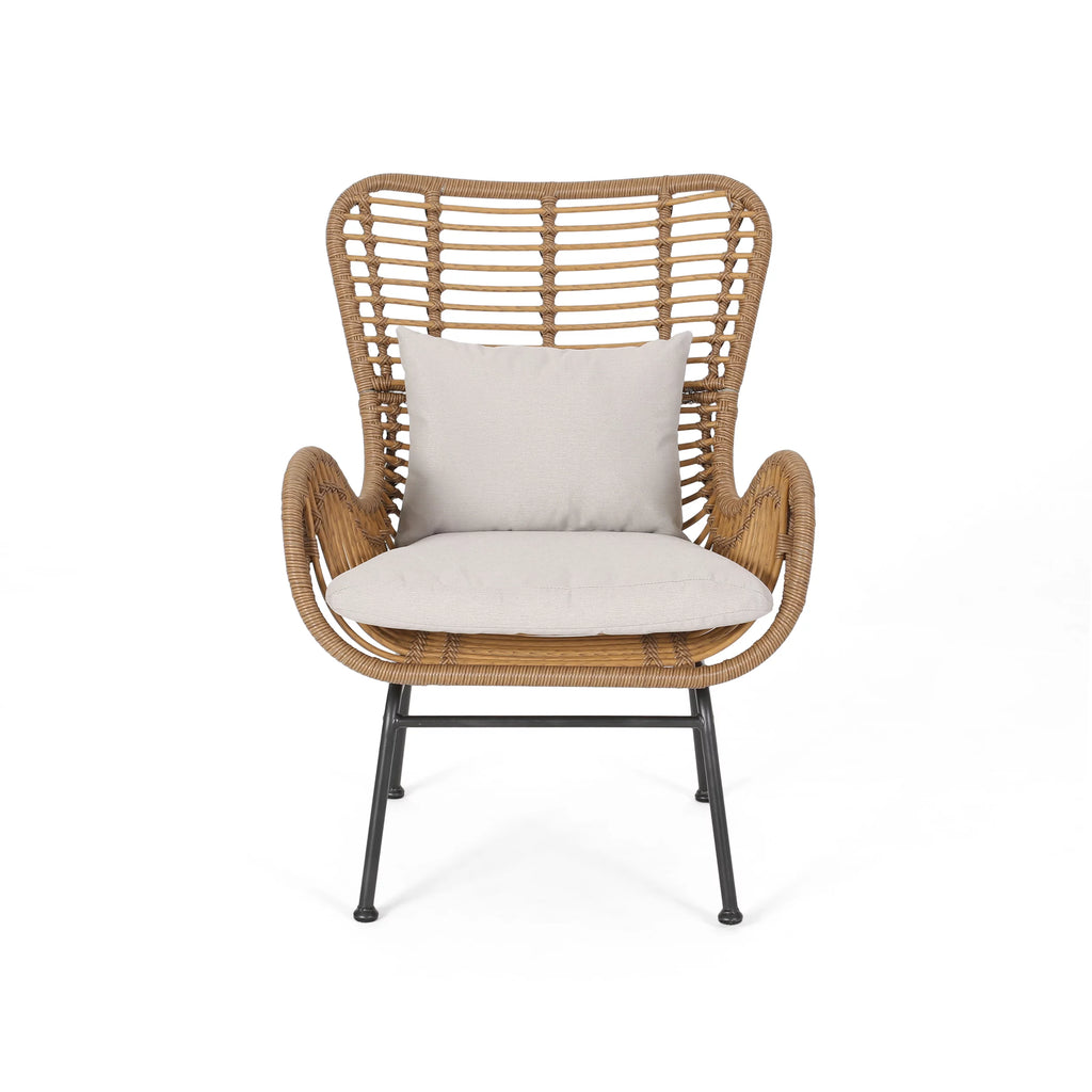 Indoor Wicker Club Chairs with Cushions Set of 2 H475694
