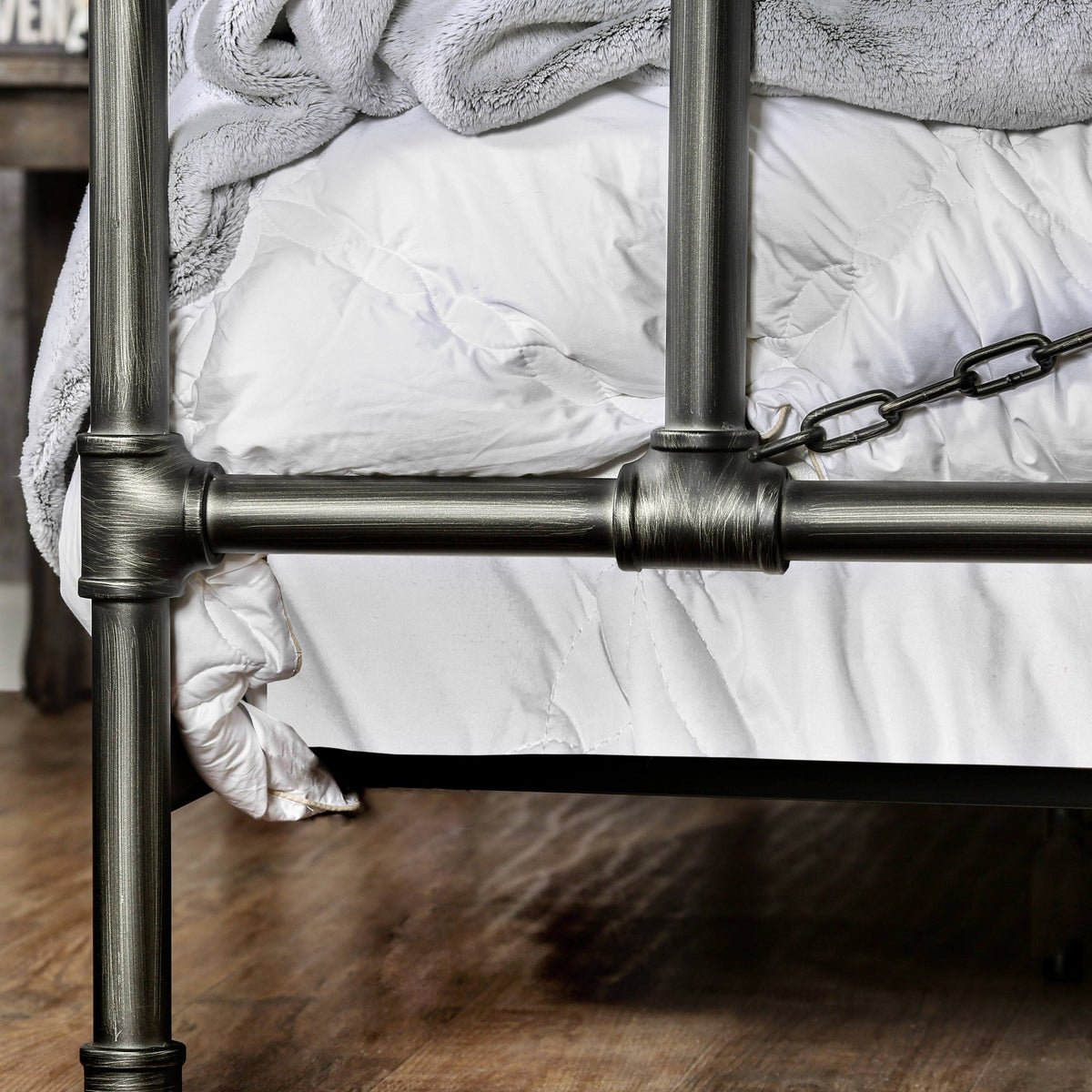 Industrial Brushed Silver Bed California King O188425