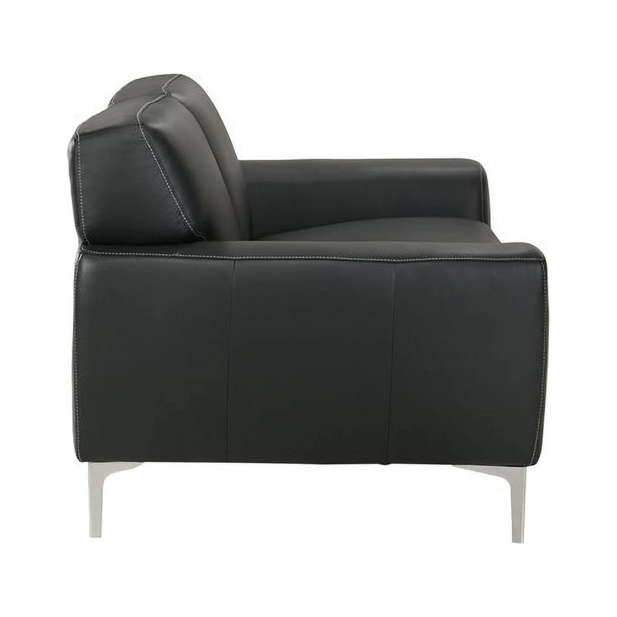 Black Top Grain Italian Leather Loveseat D255804