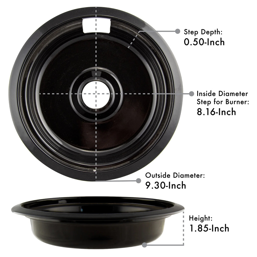 Black Porcelain 4 Piece Drip Bowl V378