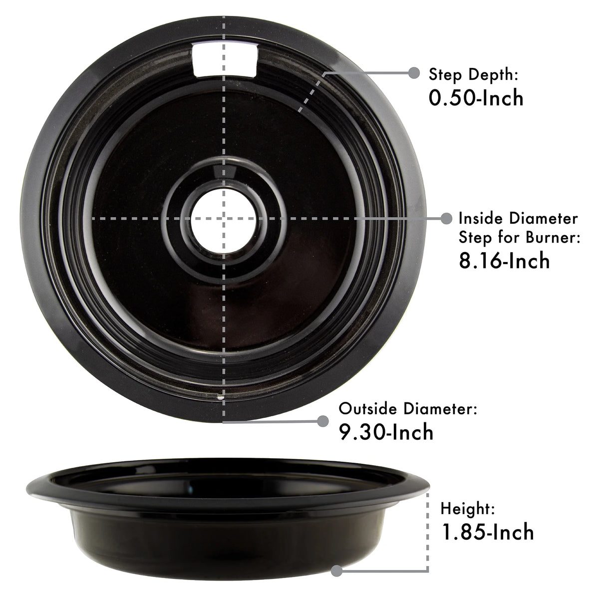 Black Porcelain 4 Piece Drip Bowl V378