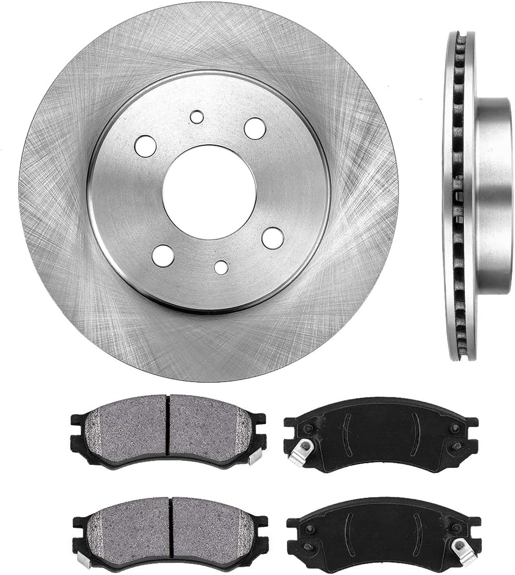 Premium 4 Lug Brake Disc Rotors and Metallic Brake Pads Pack of 2 E234424
