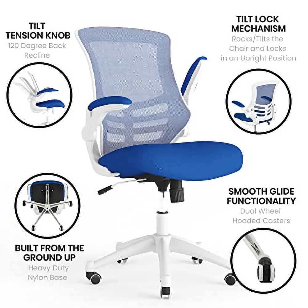 Mid-Back Blue Mesh Ergonomic Office Chair P388