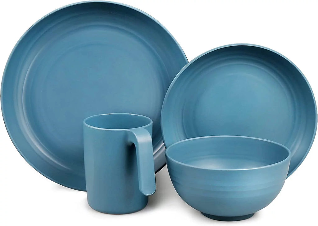 Plastic 36PCS Dinnerware Set Microwave Safe Service for 6 Multicolor E6706