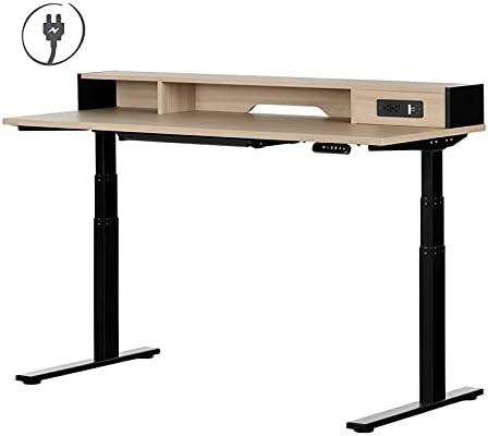 Soft Elm and Matte Black Desk D8499