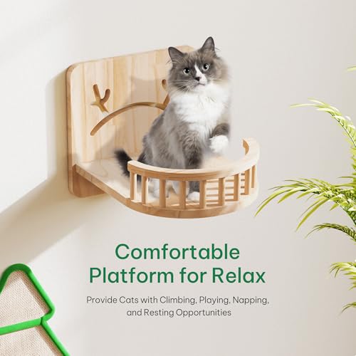 Solid Wood Wall Mounted Cat Furniture Set of 13 W86743