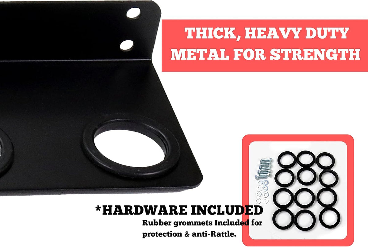 Black Powder Coated Steel Wall Mounted Tool Rack Pack of 2 W963
