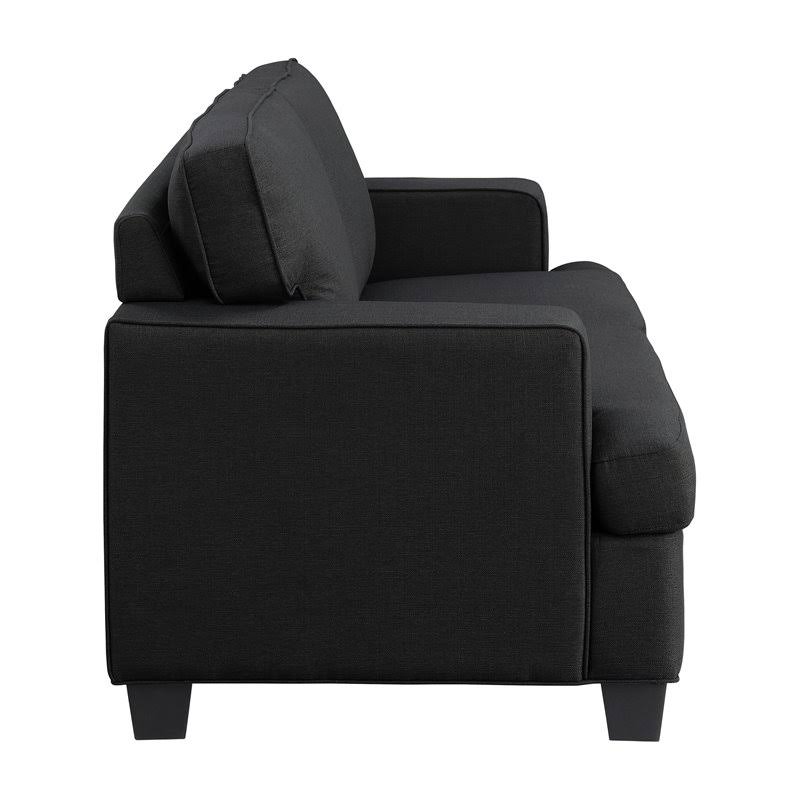 Black Textured Fabric Loveseat M76920