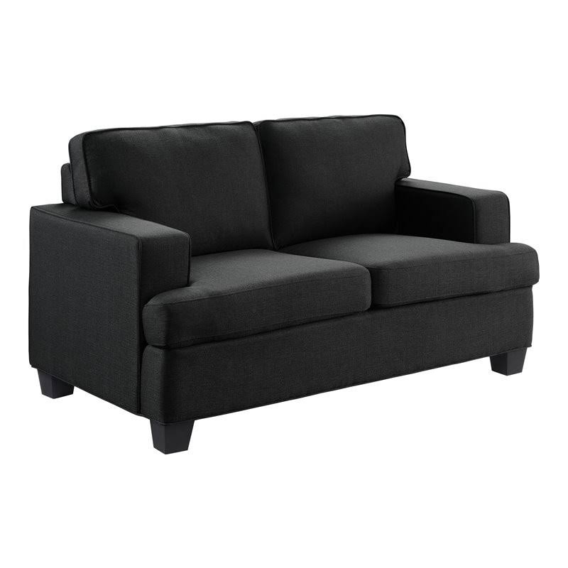 Black Textured Fabric Loveseat M76920