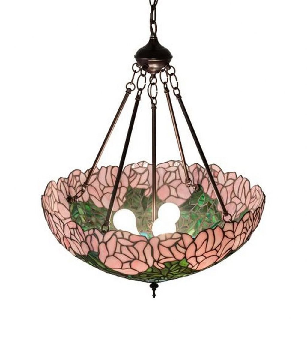 22 Inch Wide Cabbage Rose Inverted Pendant E112974
