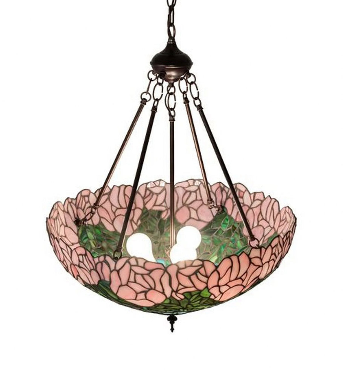 22 Inch Wide Cabbage Rose Inverted Pendant E112974