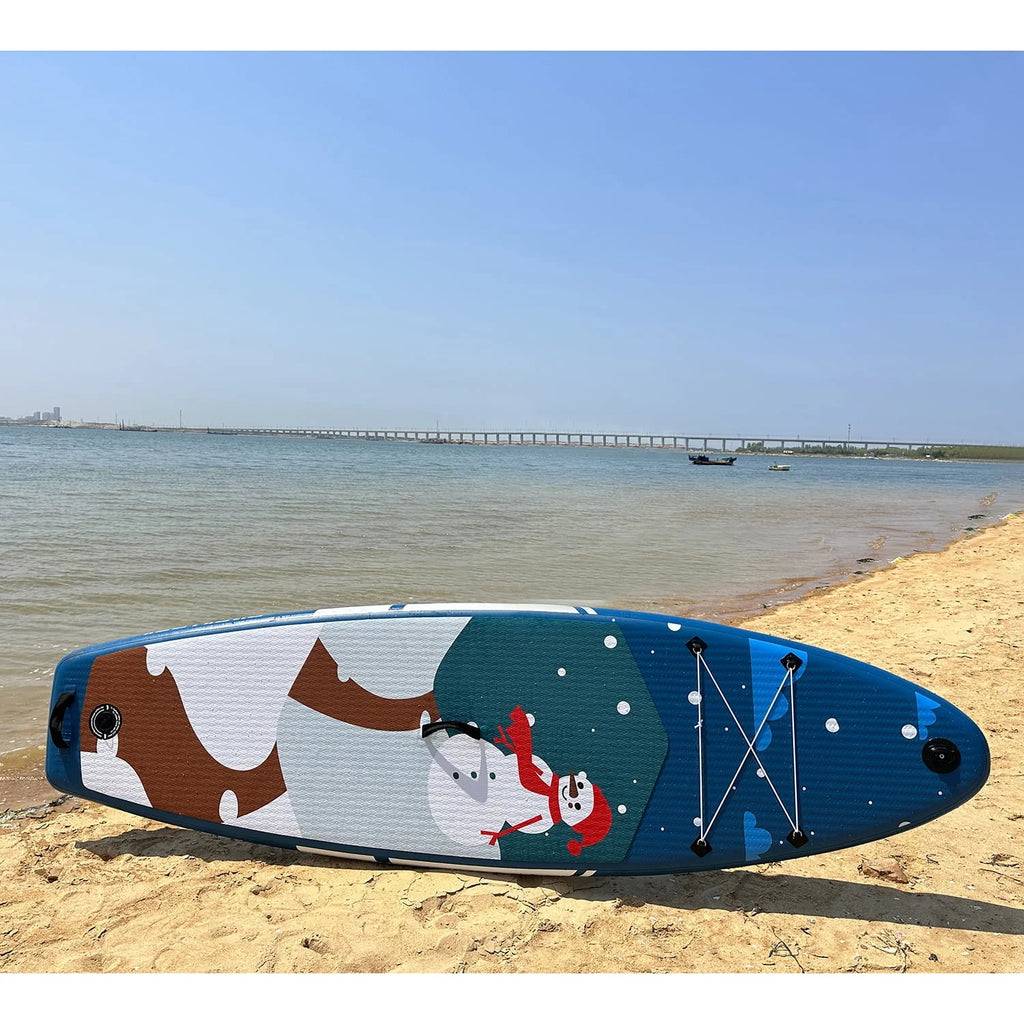 Inflatable Stand Up Paddle Board with 3 Fin, Pump, Safety Leash, Backpack and Paddle Q782369