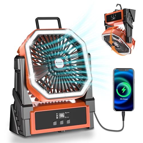 Portable Rechargeable Camping Fan with LED Lantern Q2579