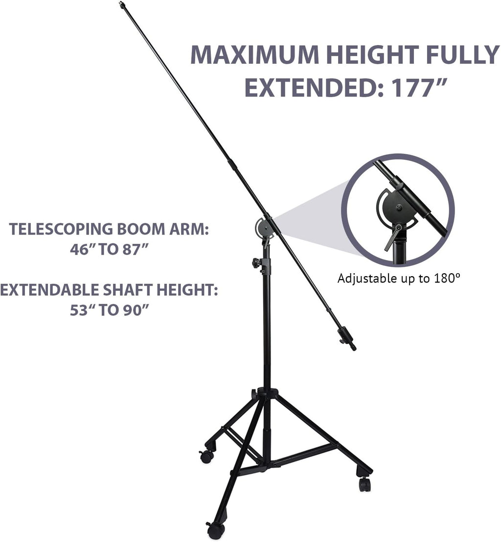 Heavy Duty Microphone Stand with Rolling Caster Wheels P543
