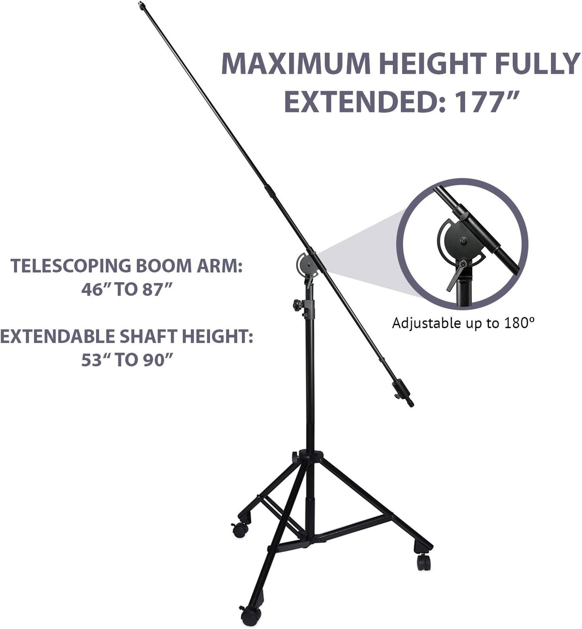 Heavy Duty Microphone Stand with Rolling Caster Wheels P543