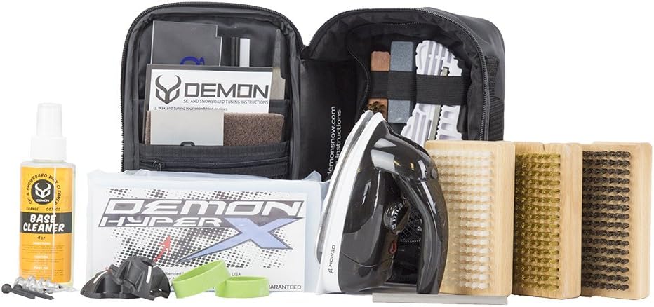 Ski & Snowboard Tuning Kit with Iron, 1lb Wax Block, Base Cleaner & Wall Mount Hanger L462