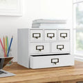 White 6 Drawer Wood Desk Organizer U660583