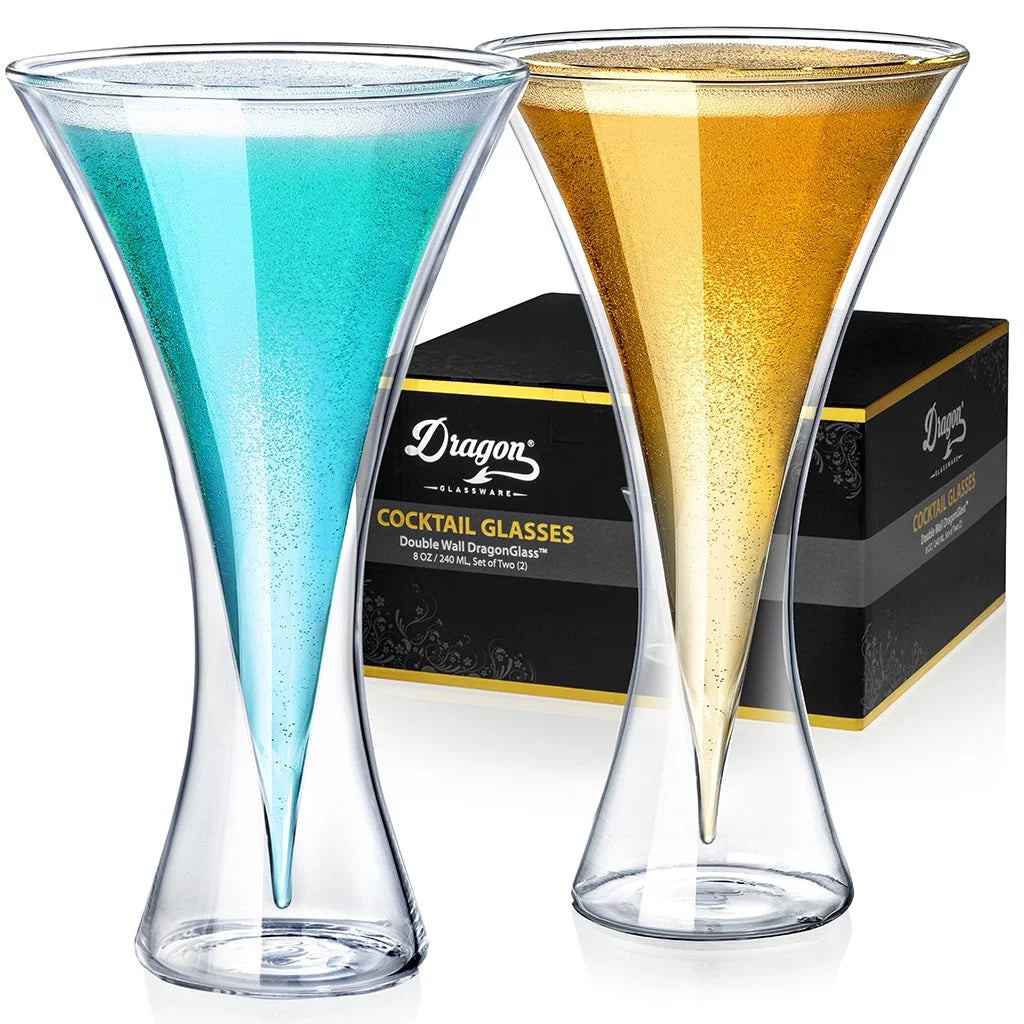 Clear Double Wall Insulated 8 oz Martini Glasses Set of 2 D548338