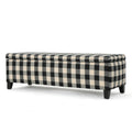 Black Checkerboard Fabric Storage Ottoman C198