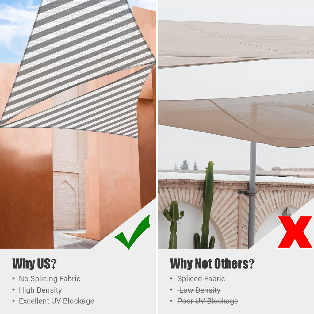 Gray+White Triangle Sun Shade Sail K940236