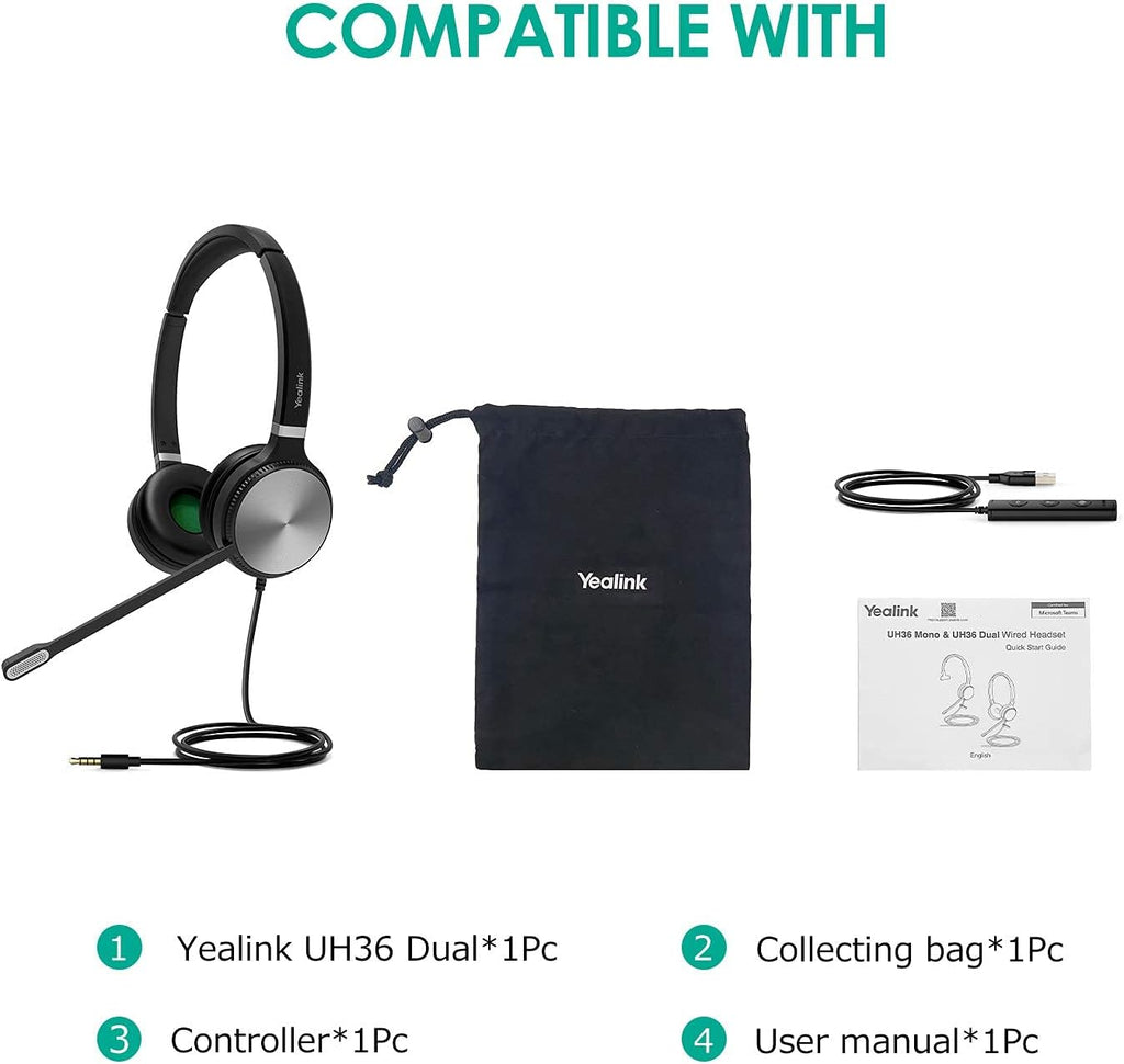 UH36-DUAL Noise Cancelling USB Wired Headset with Mic J209522