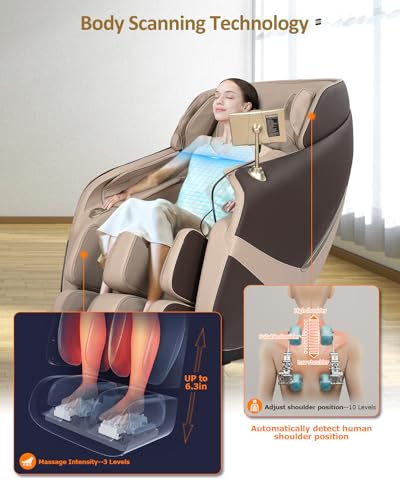 Beige Full Body Zero Gravity Shiatsu Massage Chair E50323
