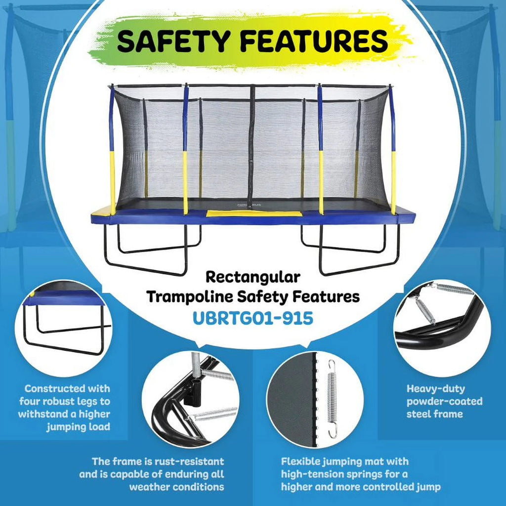 9' X 15' Rectangular Trampoline Set with Enclosure System P42289