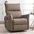 4-in-1 Swivel Glider Rocker Recliner Chair Brown B711