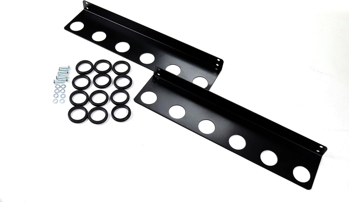 Black Powder Coated Steel Wall Mounted Tool Rack Pack of 2 W963