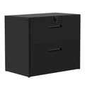 Black Lockable Metal File Cabinet with 2-Drawer I91519