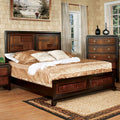 King Size Acacia Panel Bed Two Tone Walnut Bedframe V647