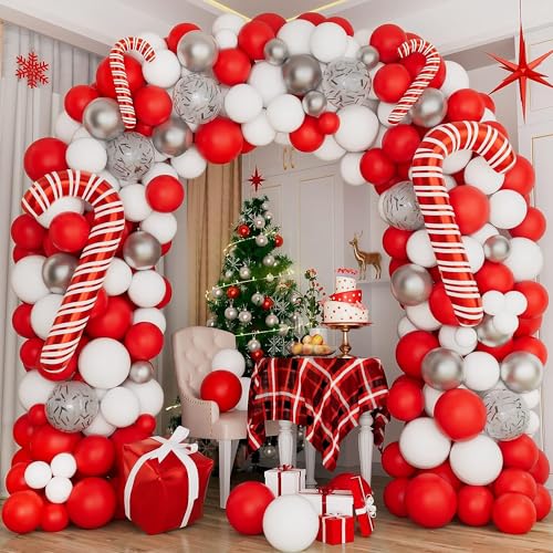 Christmas Balloon Arch Garland Kit 160pcs Red Green Gold Balloons W95653