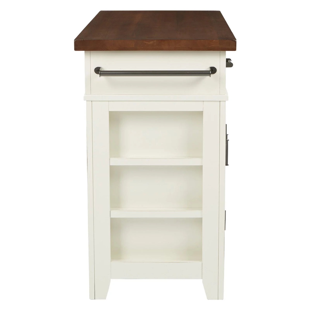 Black Kitchen Island with Vintage Oak Top G43191