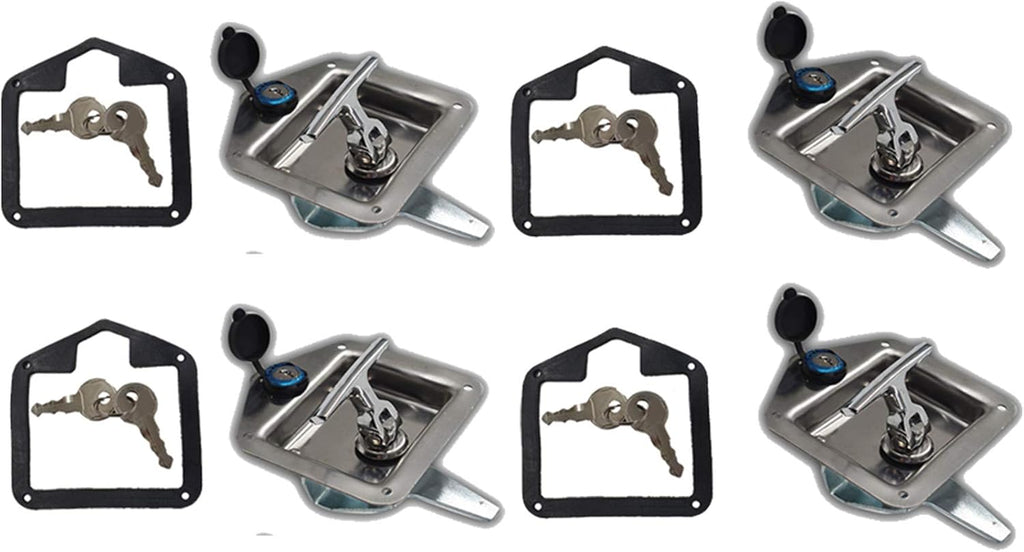 4 x Trailer Door Latch with Gasket T-Handle Latch with Keys 304 Stainless Steel Pack of 2 W9653