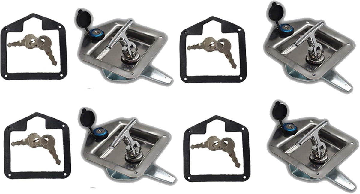 4 x Trailer Door Latch with Gasket T-Handle Latch with Keys 304 Stainless Steel Pack of 2 W9653