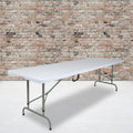 8-Foot Height Adjustable Granite White Plastic Folding Table with Handle A914