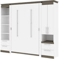 Modern Wood Full Murphy Bed with Storage Drawers in White E82754