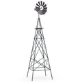 8 ft Ornamental Windmill with 4 Support Legs Gray W29622