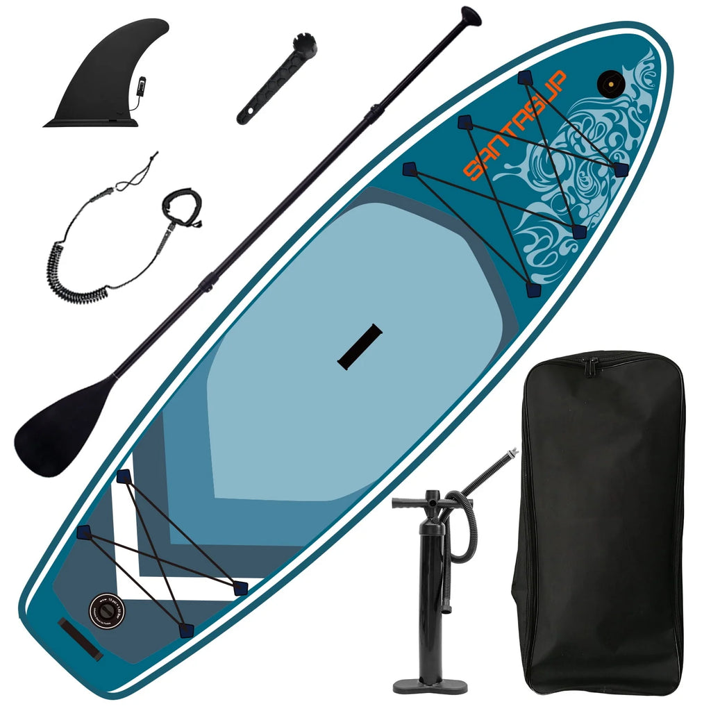 Inflatable Stand Up Paddle Board with 3 Fin, Pump, Safety Leash, Backpack and Paddle Q782369