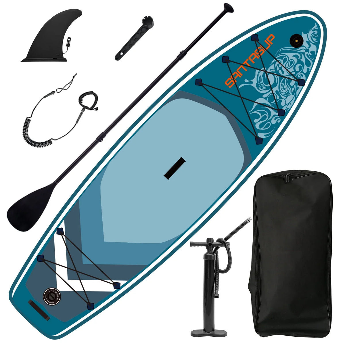 Inflatable Stand Up Paddle Board with 3 Fin, Pump, Safety Leash, Backpack and Paddle Q782369
