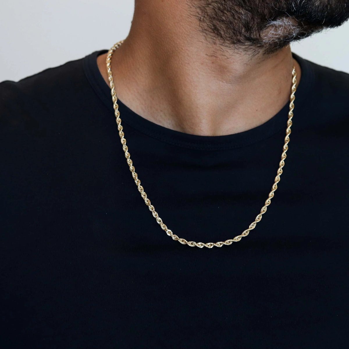14K Solid Gold Rope Chain Necklace 4mm 16" - 24" B395663