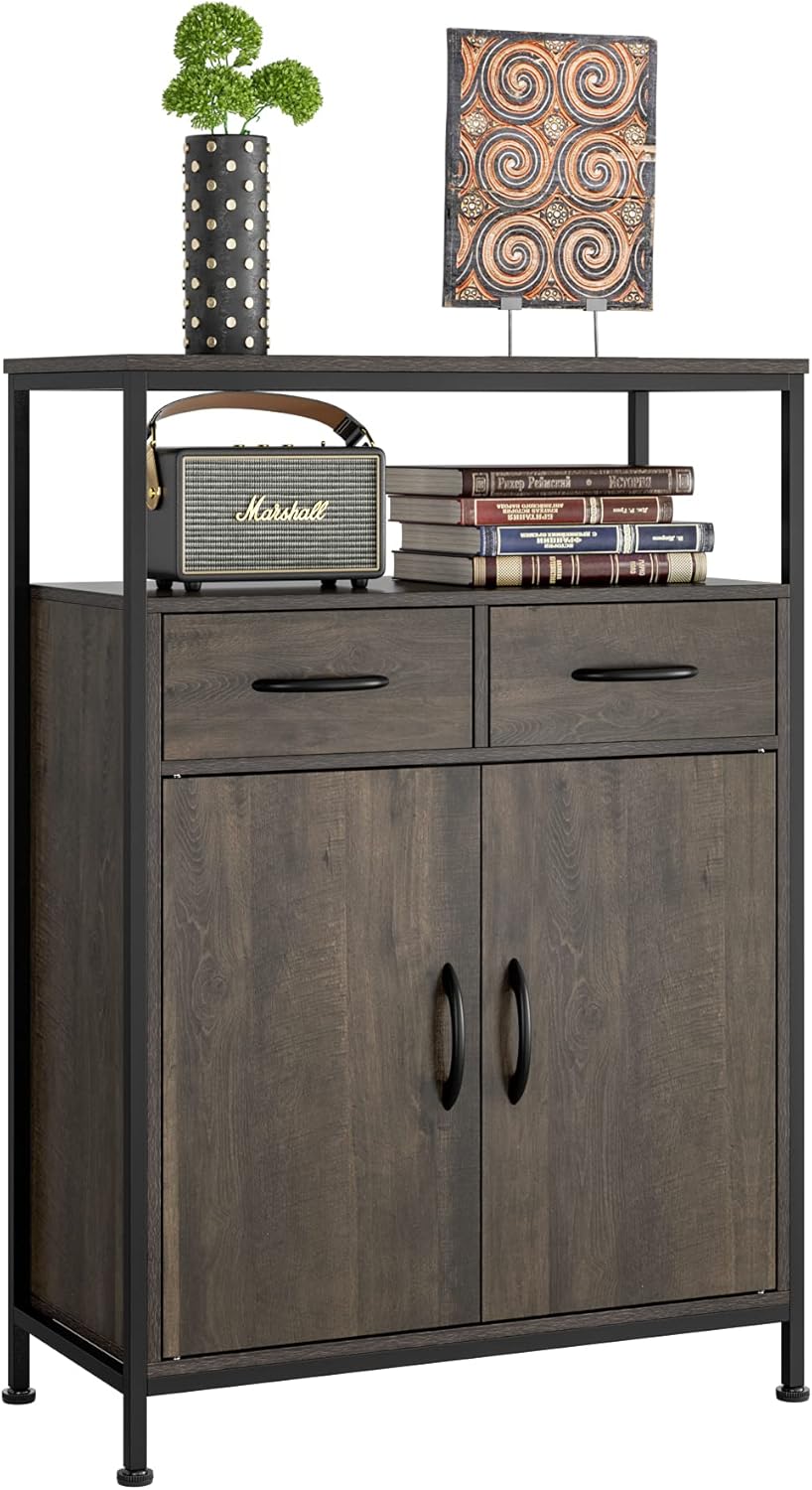 Industrial Storage Cabinet with Fabric Drawers and Shelves A787